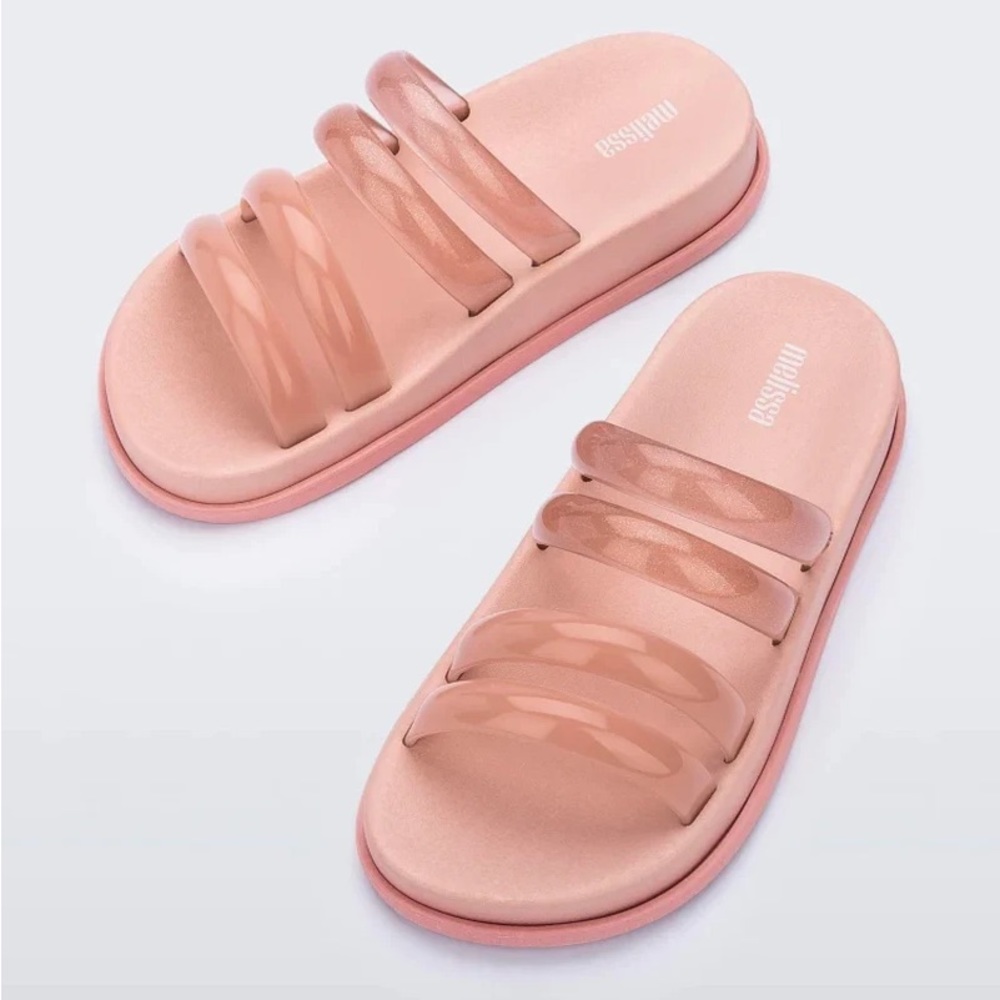 NIB - Melissa “Wave” Slides, Pink, Size 9